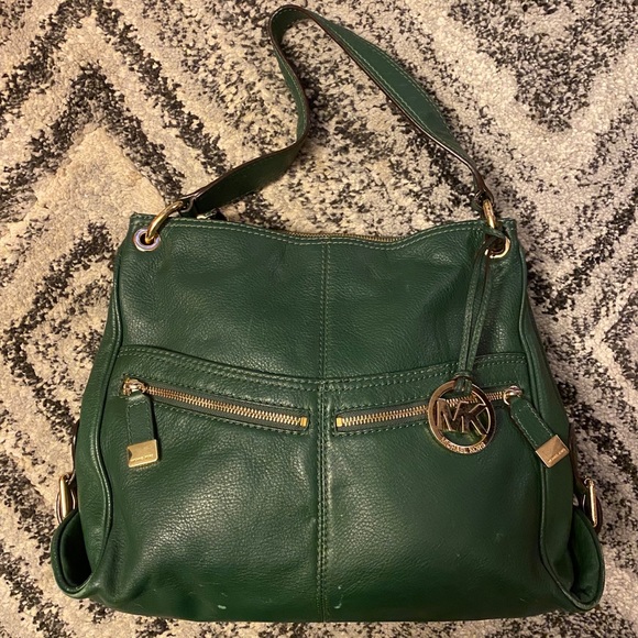 michael kors green shoulder bag